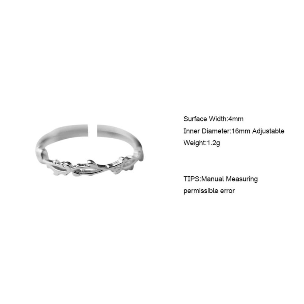 NEW 925 Sterling Silver Leaf Adjustable Ring - Picture 8 of 8